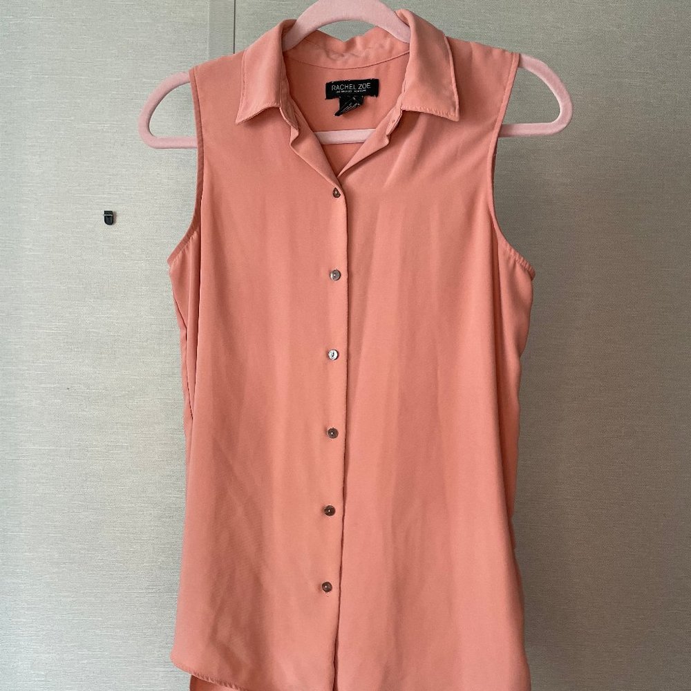 Rachel Zoe Sleeveless Button Down Top